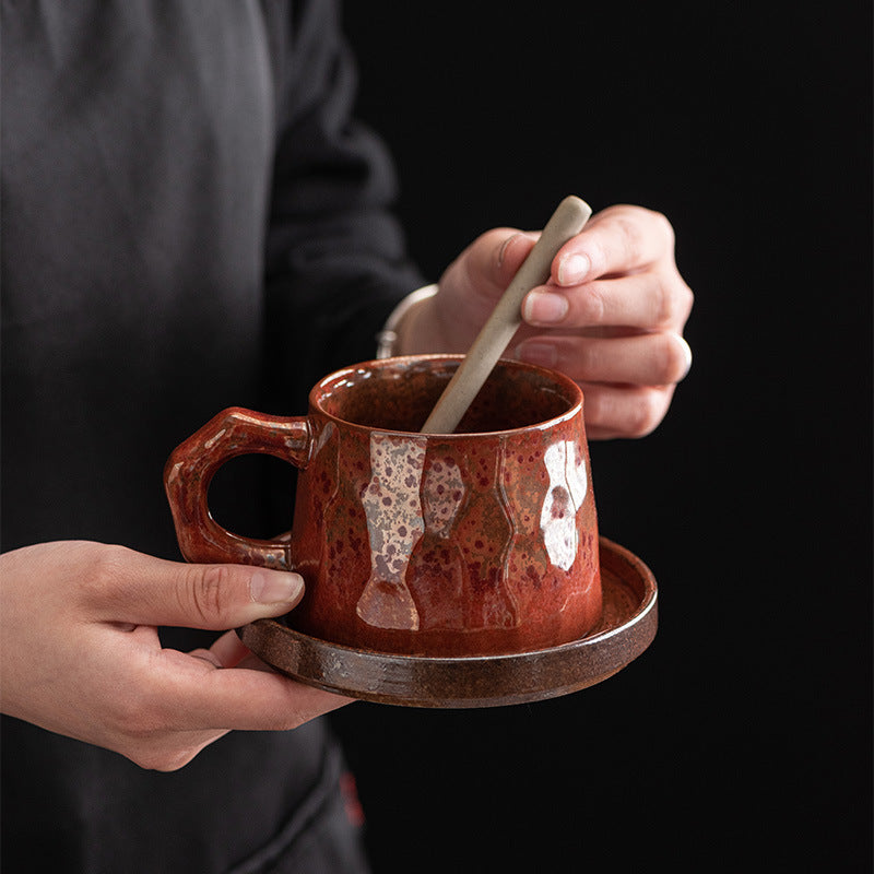 Ofengebackenes Kaffeeservice aus Steingut