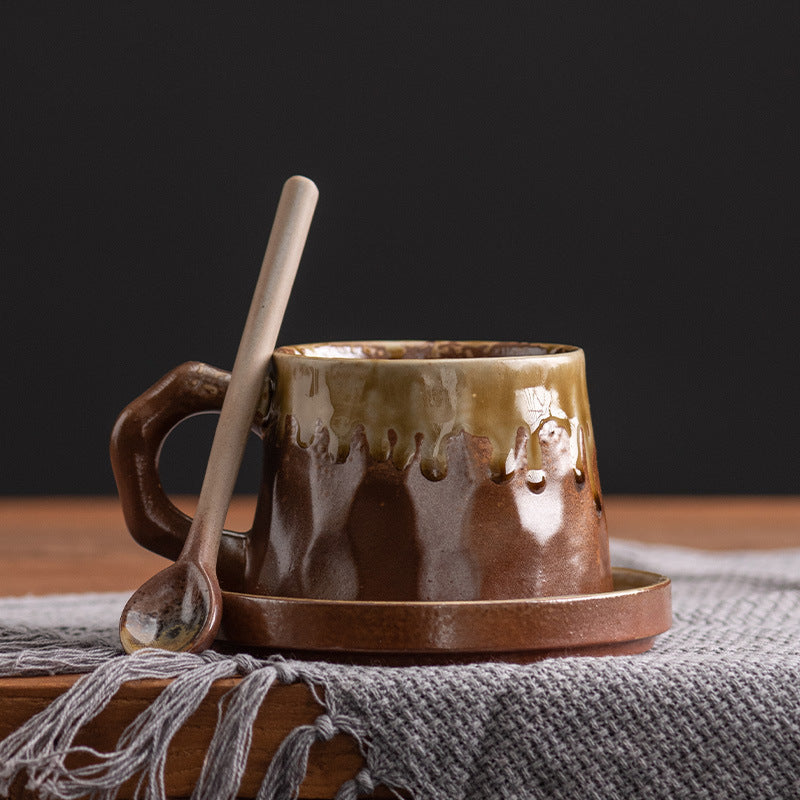 Ofengebackenes Kaffeeservice aus Steingut
